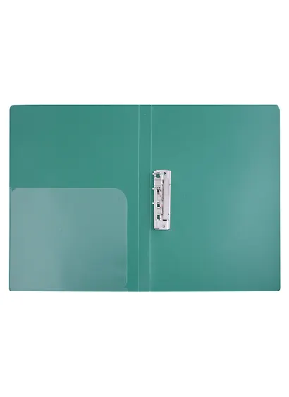 Папка с бок.прижимом А4, пластик 0,55мм, вкладыш, карман - фото 2