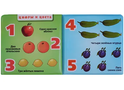 Цифры, формы и цвета. Книжка-пищалка для ванной - фото 2