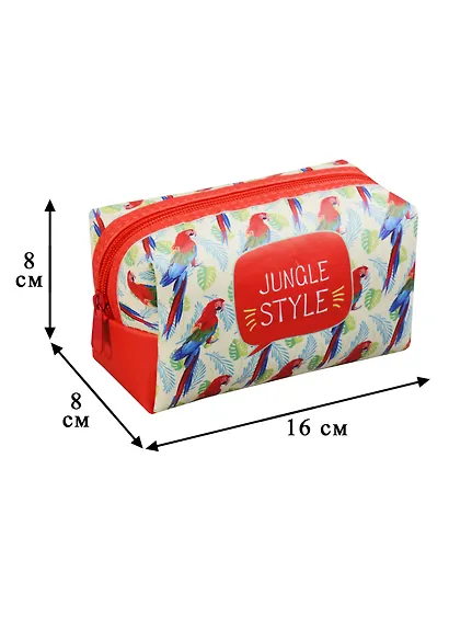 Косметичка на молнии Jungle style (Попугаи) (16х8) (ПВХ бокс) - фото 2