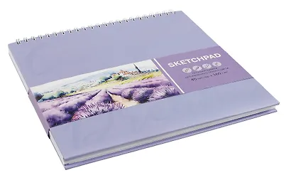 Скетчбук А5 40л "ЛАВАНДОВОЕ ПОЛЕ" гребень, белый офсет - фото 4
