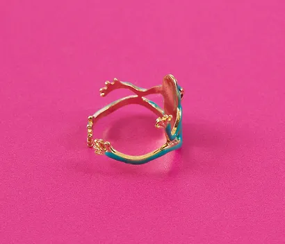 Колечко «Лягушечка», голубая, металл, Lafilaf - фото 4