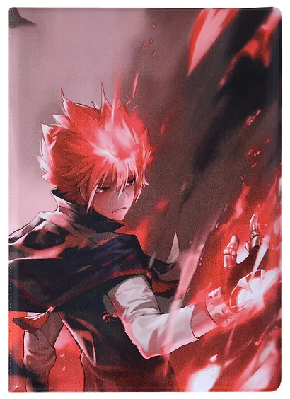 Обложка для паспорта Аниме Парень-пламя (Сёнен) (цветной) (ПВХ бокс) - фото 1