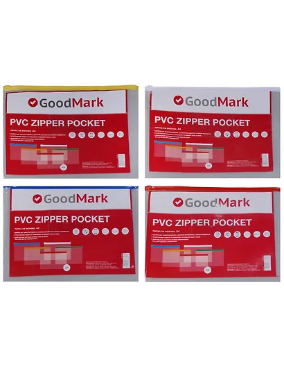 Папка на молнии А4 прозрачная, GoodMark - фото 3
