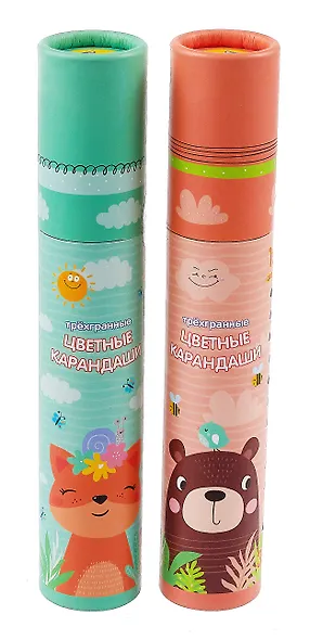 Карандаши цветные «Друзья енота», Мульти-Пульти, 12 цветов - фото 1