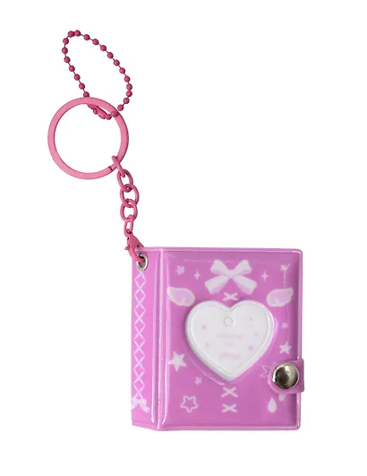 Брелок мини-фотоальбом Сердце (фуксия) (6,5х5,5) (12-202510-HV-08) - фото 2