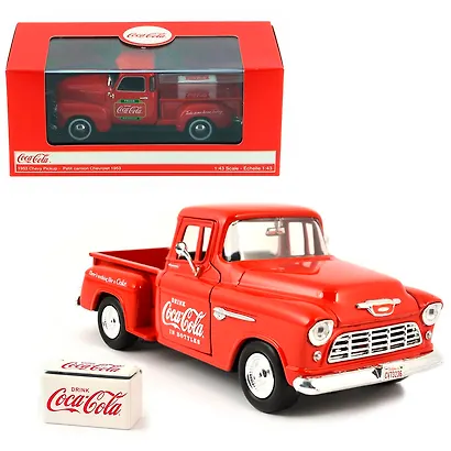 Машинка литая коллекционная Motor City Classics - Die-сast модель по лицензии Coca-Cola 1953 Chevy Pickup, масштаб 1:43 - фото 1