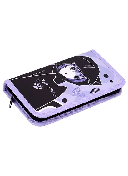 Пенал 1отд. "Black is my happy color" 190*115мм, молния, мат.ламинация, 3D лак, таблица умножения, инд.уп. - фото 1