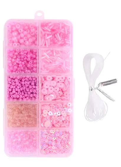 Набор бисера для рукоделия (розовый микс) - фото 1