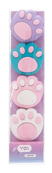 Ластики 4 штуки "Лапки", Yoi - фото 2