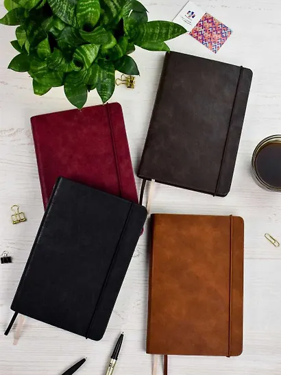 Ежедневник недат. А5 160л "Граниссо" черный, кожзам, тв.переплет, застежка-резинка, карман, тонир.блок, ляссе - фото 11