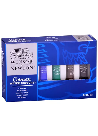 Краски акварельные "Cotman" для начинающих 6 цв,  8мл,  к/к, Winsor&Newton - фото 1
