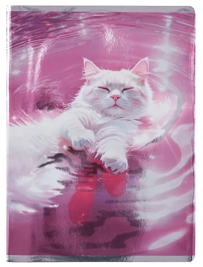 Тетрадь А4 80л кл. "Наслаждение" мел.картон, выб.лак, глянц.ламинация, печать по металлиз.пленке серебро - фото 1