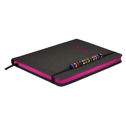 Записная книжка А6+ 96л лин. "FASHION VIBE" кожзам, резинка с шармами, ляссе - фото 2