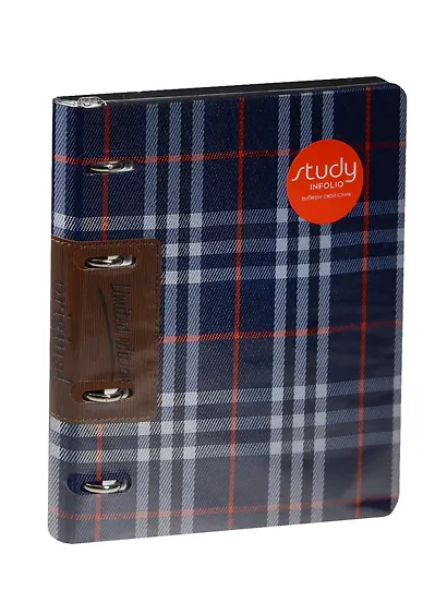 Тетрадь на кольцах в клетку InFolio, Scotland, 120 листов, синяя - фото 1