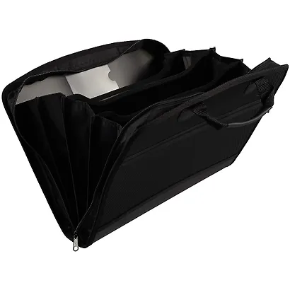 Папка-портфель А4+ 4отд. пласт., 2 кармана, черный - фото 2