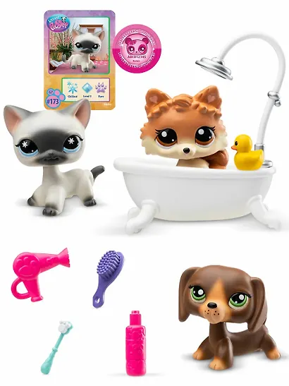 Игровой набор Littlest Pet Shop, "Груминг СПА", 3 фигурки мини-животных с аксессуарами, подарочная упаковка, 4+ - фото 4