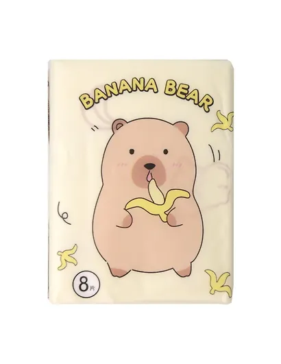 Салфетки бумажные Мишки с бананами (3-х слойные, цветные) (210х210) (8шт) (12-SENWEN-PP8031) - фото 3