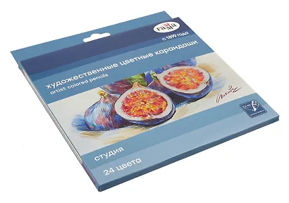 Карандаши цветные 24цв "Студия" худож., заточен., карт.уп., ГАММА - фото 3