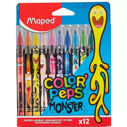 Фломастеры Maped, ColorPeps Monster, 12 цветов - фото 1