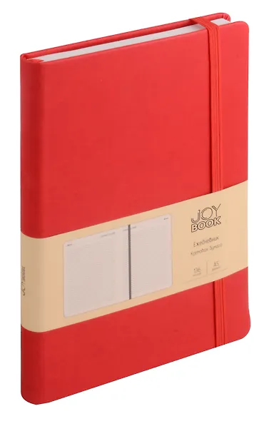 Ежедневник недат. А5 136л "JOY BOOK. Очень красный" оливковый, тв.переплет, резинка, ляссе - фото 1
