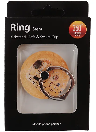 Держатель-кольцо для телефона Густав Климт Поцелуй (металл) (коробка) - фото 2