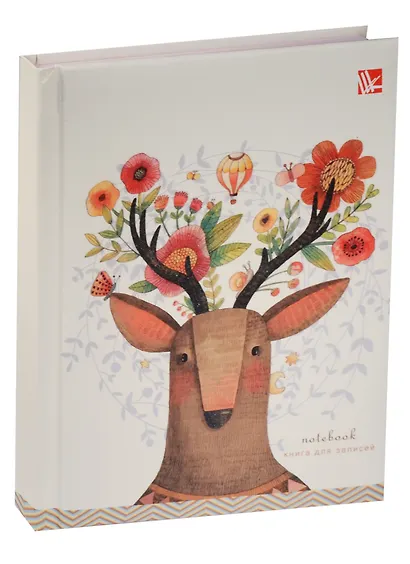 Записная книжка А6 80л "Сказочный олень" 7БЦ, с поролоном, мат.лам., блестки, Listoff - фото 1