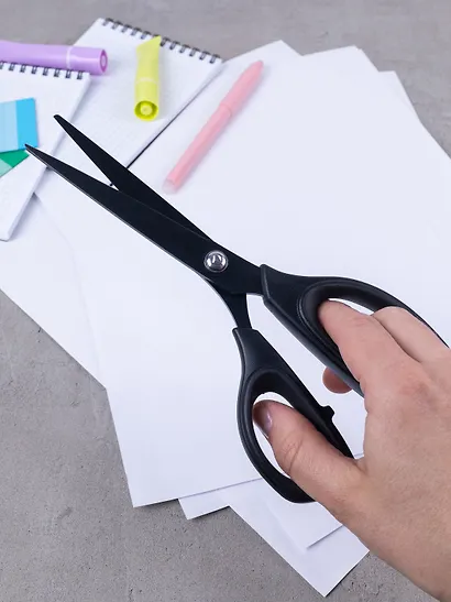 Ножницы 215мм офисные, с черными лезвиями, Schiller - фото 4
