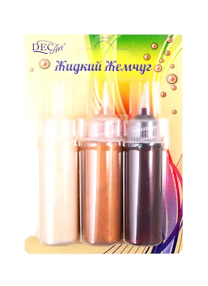 Набор контуров DecArt "Жидкий жемчуг" (кремовый, золотой, шоколадный), 3х20мл, Экспоприбор - фото 1