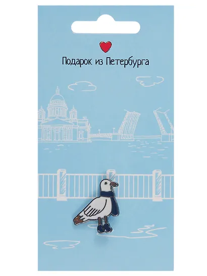 Набор металлических значков (3шт.) (Значок СПб Мосты и сердце Значок СПб Нерпа Значок СПб Чайка) (Подарок из Петербурга) (металл) - фото 7