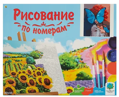 Холст с красками по номерам "Девушка с бабочкой", 40 х 50 см - фото 2