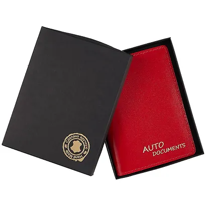 Обложка для автодокументов, красная, натуральная кожа - фото 3