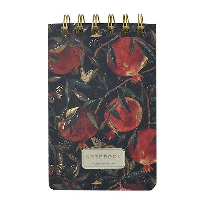 Блокнот А6- 100л лин. "FLORA.ГРАНАТ" тверд.обл., мат.лам.soft-touch, фольга, спираль, BrunoVisconti - фото 1