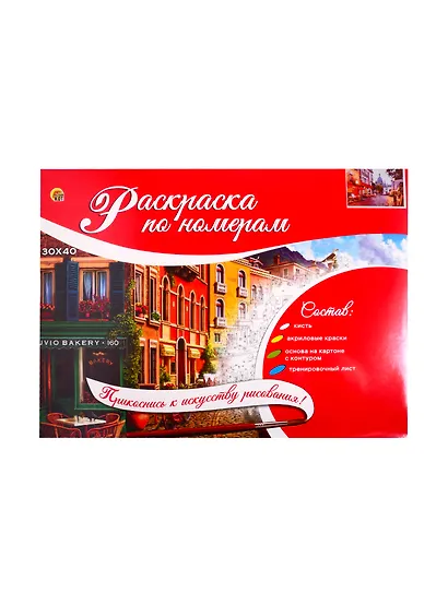 Набор ТМ Рыжий кот Раскраска на картоне А3 (в коробке) Прекрасный вид (Арт. Р-2551) - фото 2