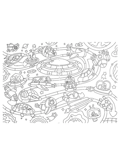 РАСКРАСКА-ВИММЕЛЬБУХ. КОСМИЧЕСКИЕ ПРИКЛЮЧЕНИЯ - фото 4