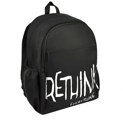 Рюкзак "ПЕРЕОСМЫСЛИ!" 1отд., 44*31*15см. уплотн. спинка, полиэстер - фото 1