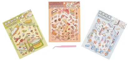 Набор наклеек с полем для создания миниатюрных сцен, размер 150х125 мм (+пинцет) - фото 1