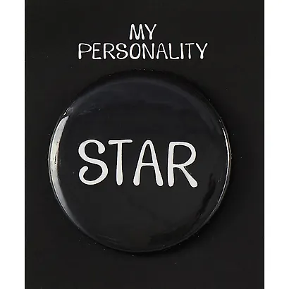 Значок круглый Star (черный) (металл) (38мм) - фото 1