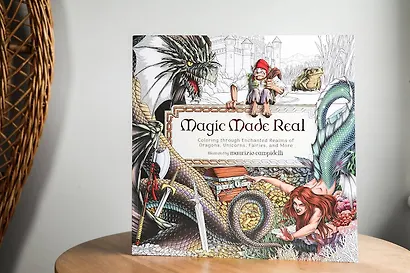 Coloring Through Enchanted Realms of Dragons, Unicorns, Fairies, and More Раскрашиваем  миры драконов, единорогов, фей / Книги на английском языке - фото 9