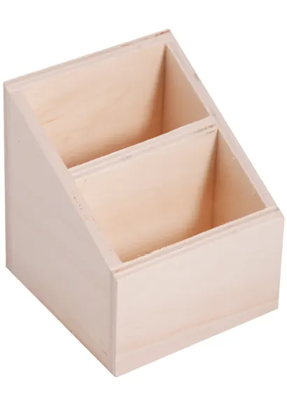 Заготовка органайзер 2 отделения , 10х16х10,5 см (дерево) - фото 1