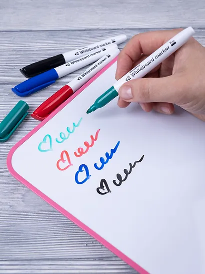 Маркеры для доски 4 цвета 4мм, тонкий корпус, блистер, Goodmark - фото 3