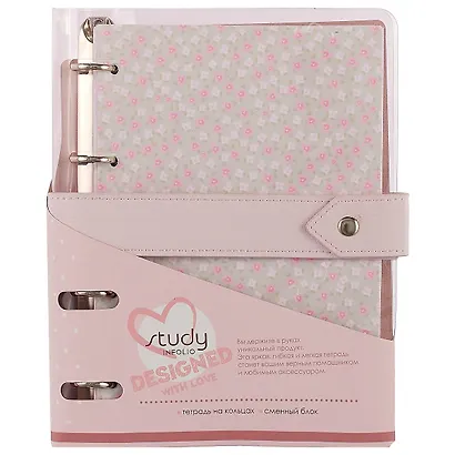 Тетрадь на кольцах в клетку InFolio, Sash, 120 листов, розовая - фото 3