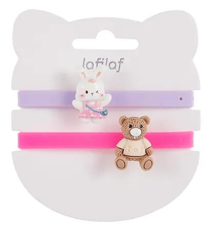 Набор парных браслетов Мишка и Кролик (силикон) (12-04407-B80) (Lafilaf) - фото 4