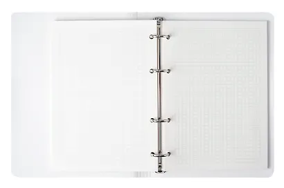 Тетрадь 120л кл. "PEARL. Розовый" на кольцах, иск.кожа, тиснение серебр.фольгой, интегр.переплет, инд.уп. - фото 2