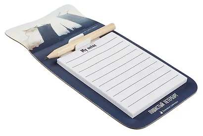 Блок для записей 90*170 40л СПб "Чувиляева. Кот, Дворцовый мост, Петропавловская крепость" с карандашом, на магните, инд.уп. - фото 3