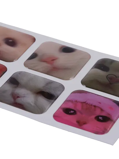 3D стикеры "Котики-2", 6 штук - фото 3