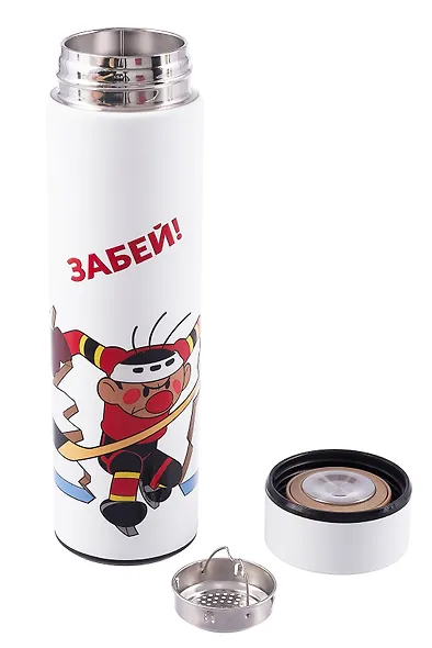 Союзмультфильм Термос Шайбу! Шайбу! (белый) (500 мл) - фото 7