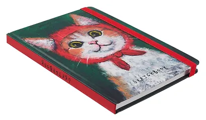 Скетчбук А5 80л "КОТИК" 100г/м2, тв.обложка, выб.лак, резинка, мат.ламинация - фото 2