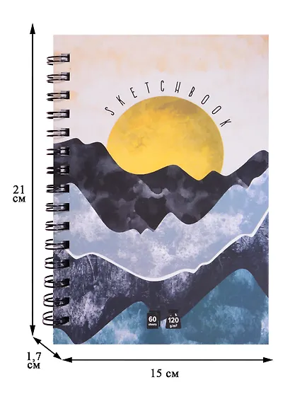 Скетчбук А5 60л "Восход" 120г/м2, тв. обложка, софт. тач, евроспираль - фото 3