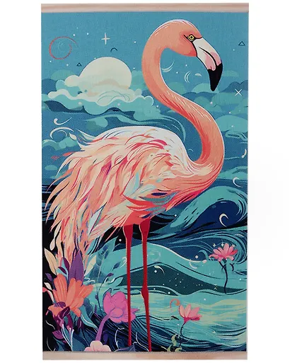 Алмазное панно на подвесе. Небесный фламинго. 30х50 см. - фото 1
