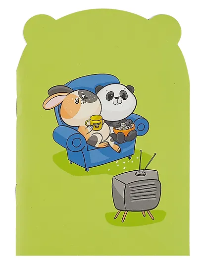 Записная книжка 120*170 32л "ПРИЯТЕЛИ" фигурная вырубка, карт.обл., мат.ламинация, скоба - фото 1